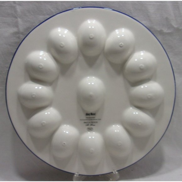 Paula Deen Nautical Ahoy Matte!! Deviled Egg Plate/Platter 12"D Easter - Picture 5 of 10